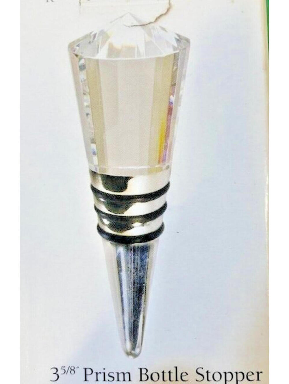 5th Avenue Crystal 3 5/8" Wine / Bottle Stopper Faceted Crystal Prism Flashy New